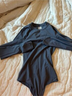 Long Sleeve Navy Bodysuit Women's Top